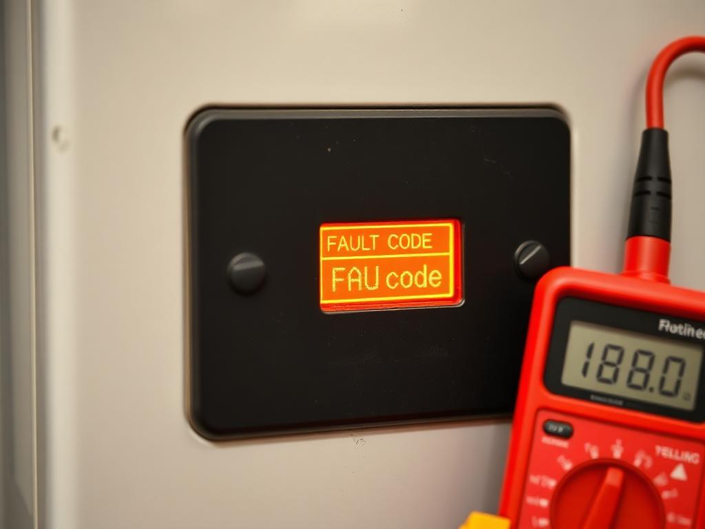 Tableau de commande de chaudière affichant un code défaut lors du diagnostic à Rueil-Malmaison