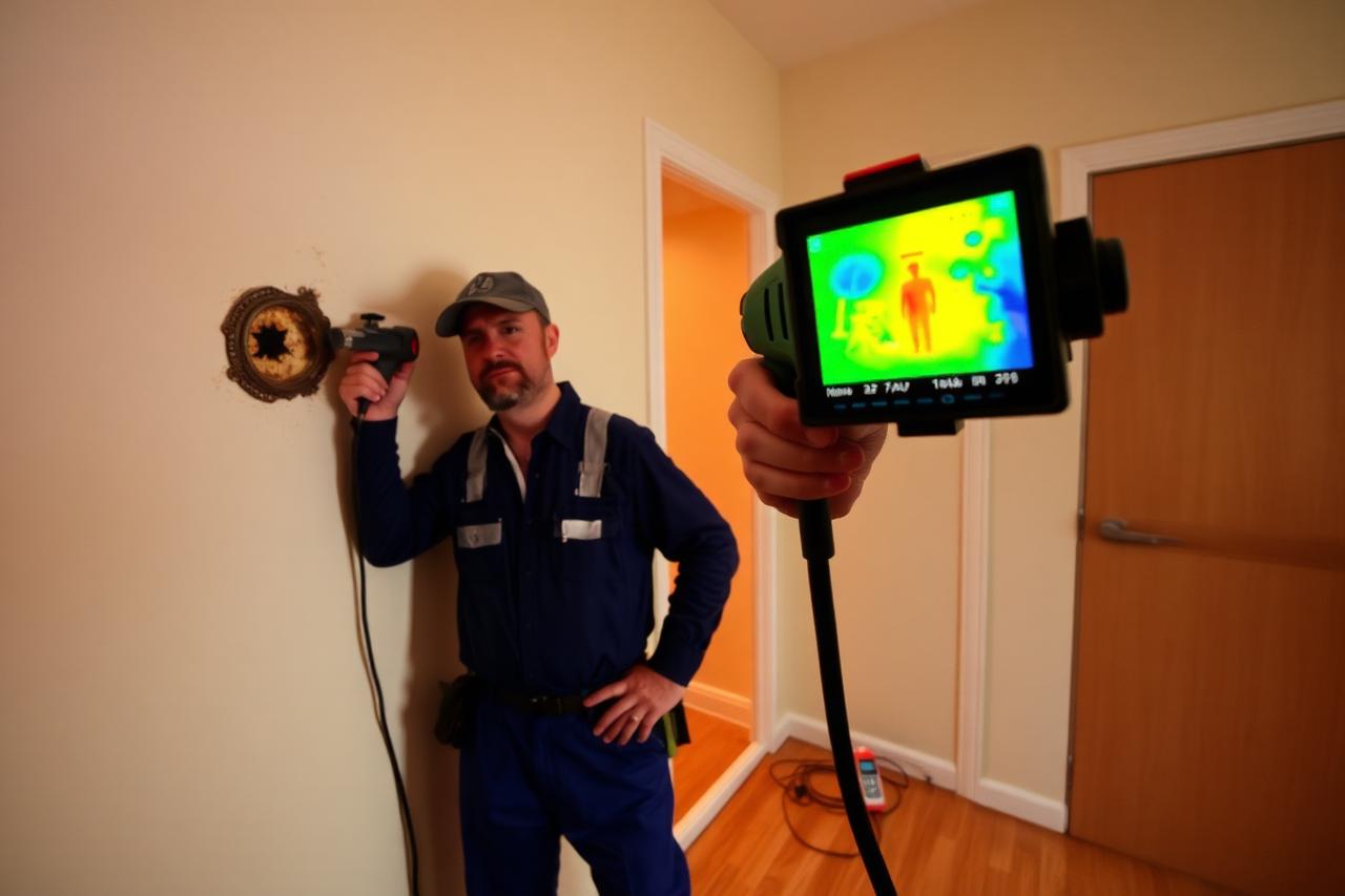 Recherche de fuite par caméra thermique dans un appartement
